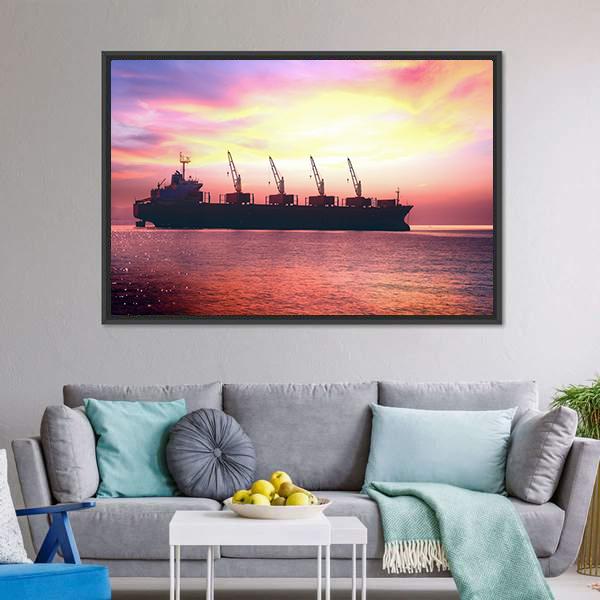 Big International Cargo Ship Canvas Wall Art-3 Horizontal-Gallery Wrap-25" x 16"-Tiaracle