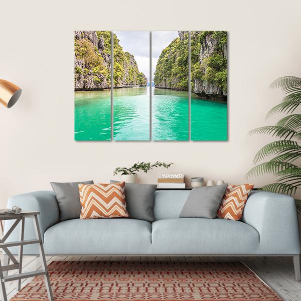 Big Lagoon Philippines Canvas Wall Art-4 Horizontal-Gallery Wrap-34" x 24"-Tiaracle