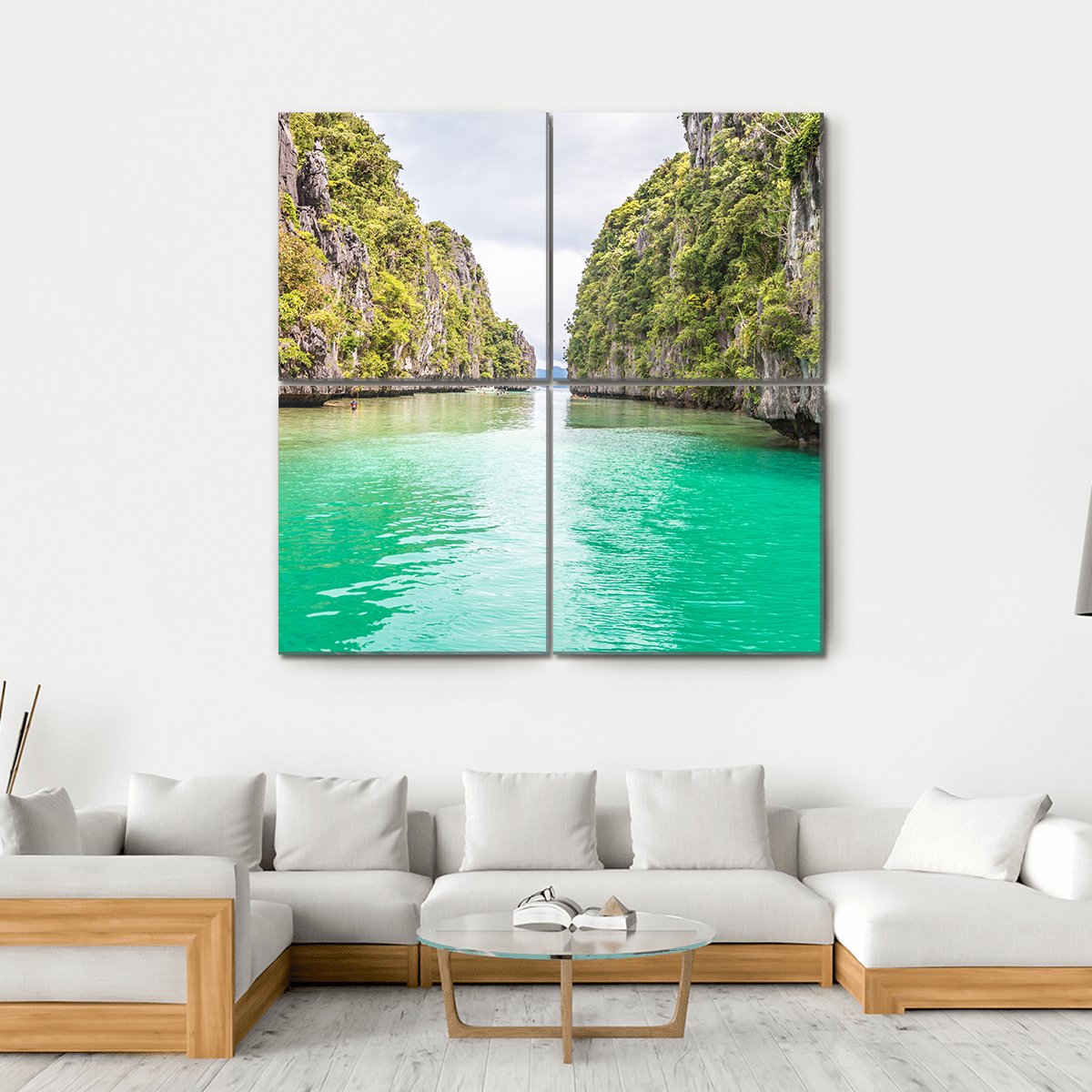 Big Lagoon Philippines Canvas Wall Art-4 Square-Gallery Wrap-17" x 17"-Tiaracle