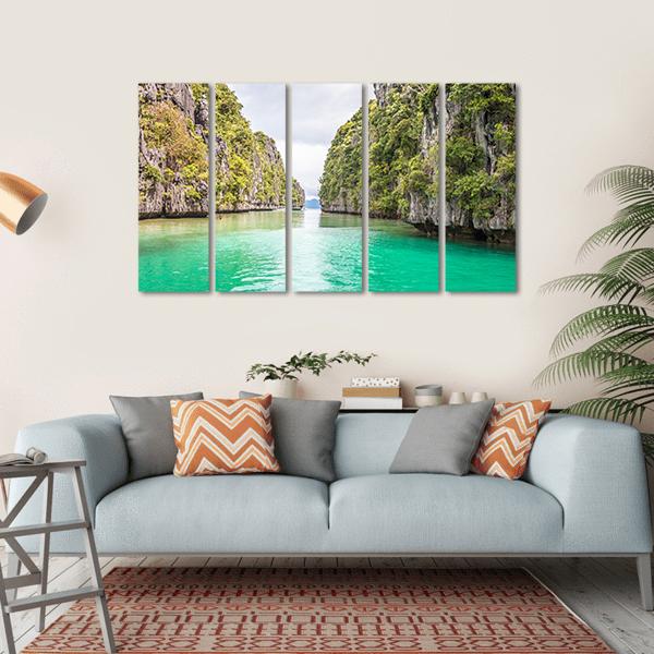Big Lagoon Philippines Canvas Wall Art-5 Horizontal-Gallery Wrap-22" x 12"-Tiaracle