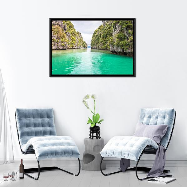 Big Lagoon Philippines Canvas Wall Art-5 Horizontal-Gallery Wrap-22" x 12"-Tiaracle