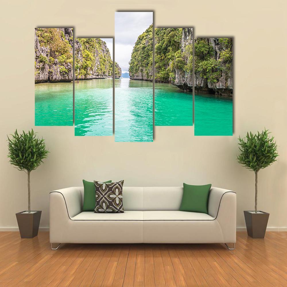 Big Lagoon Philippines Canvas Wall Art-5 Pop-Gallery Wrap-47" x 32"-Tiaracle