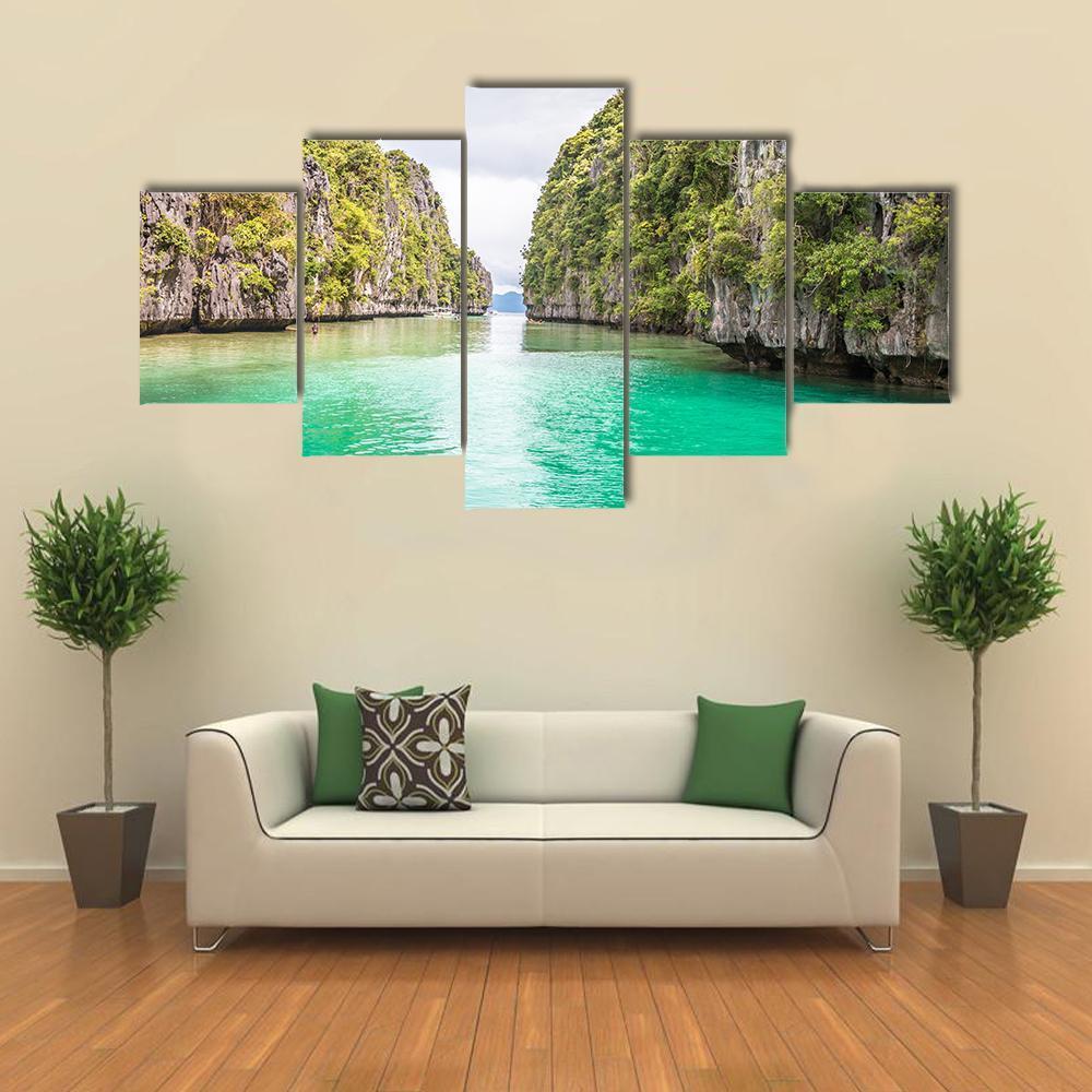 Big Lagoon Philippines Canvas Wall Art-5 Star-Gallery Wrap-62" x 32"-Tiaracle