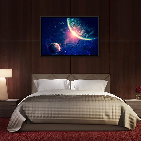Beautiful Space Background Canvas Wall Art-3 Horizontal-Gallery Wrap-25" x 16"-Tiaracle