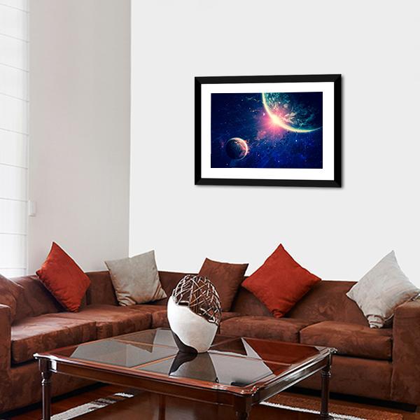 Beautiful Space Background Canvas Wall Art-3 Horizontal-Gallery Wrap-25" x 16"-Tiaracle