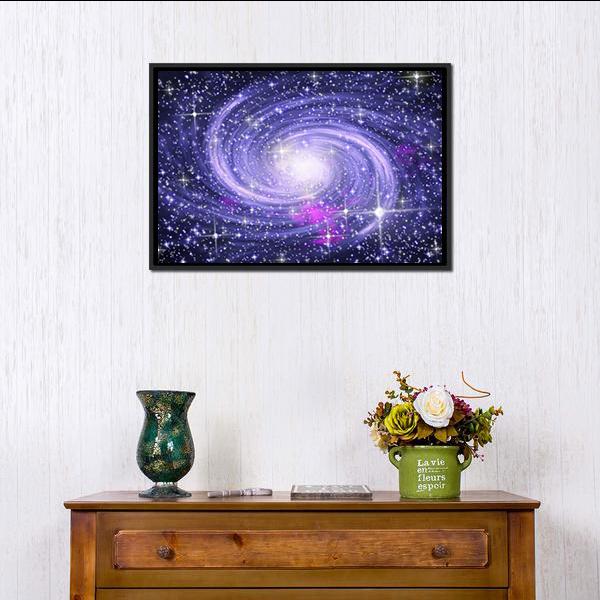 Big Spiral Galaxy Canvas Wall Art-1 Piece-Floating Frame-24" x 16"-Tiaracle