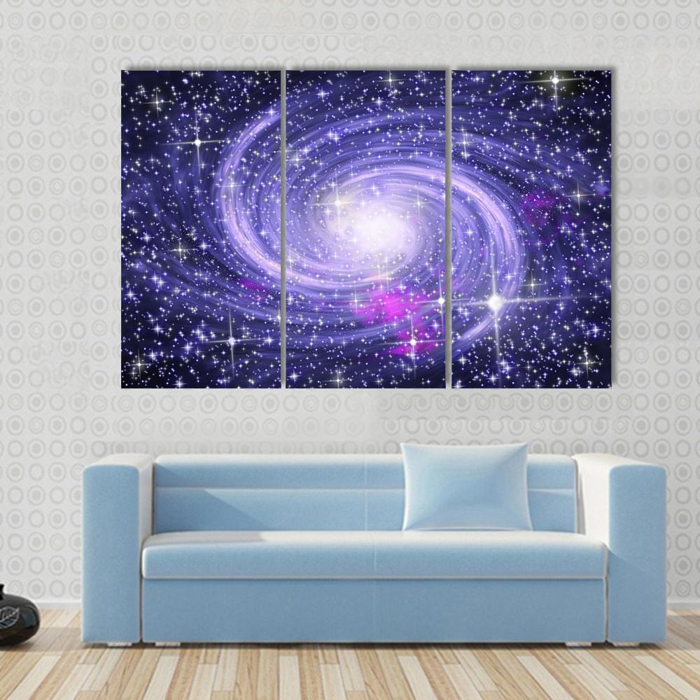 Big Spiral Galaxy Canvas Wall Art-3 Horizontal-Gallery Wrap-37" x 24"-Tiaracle