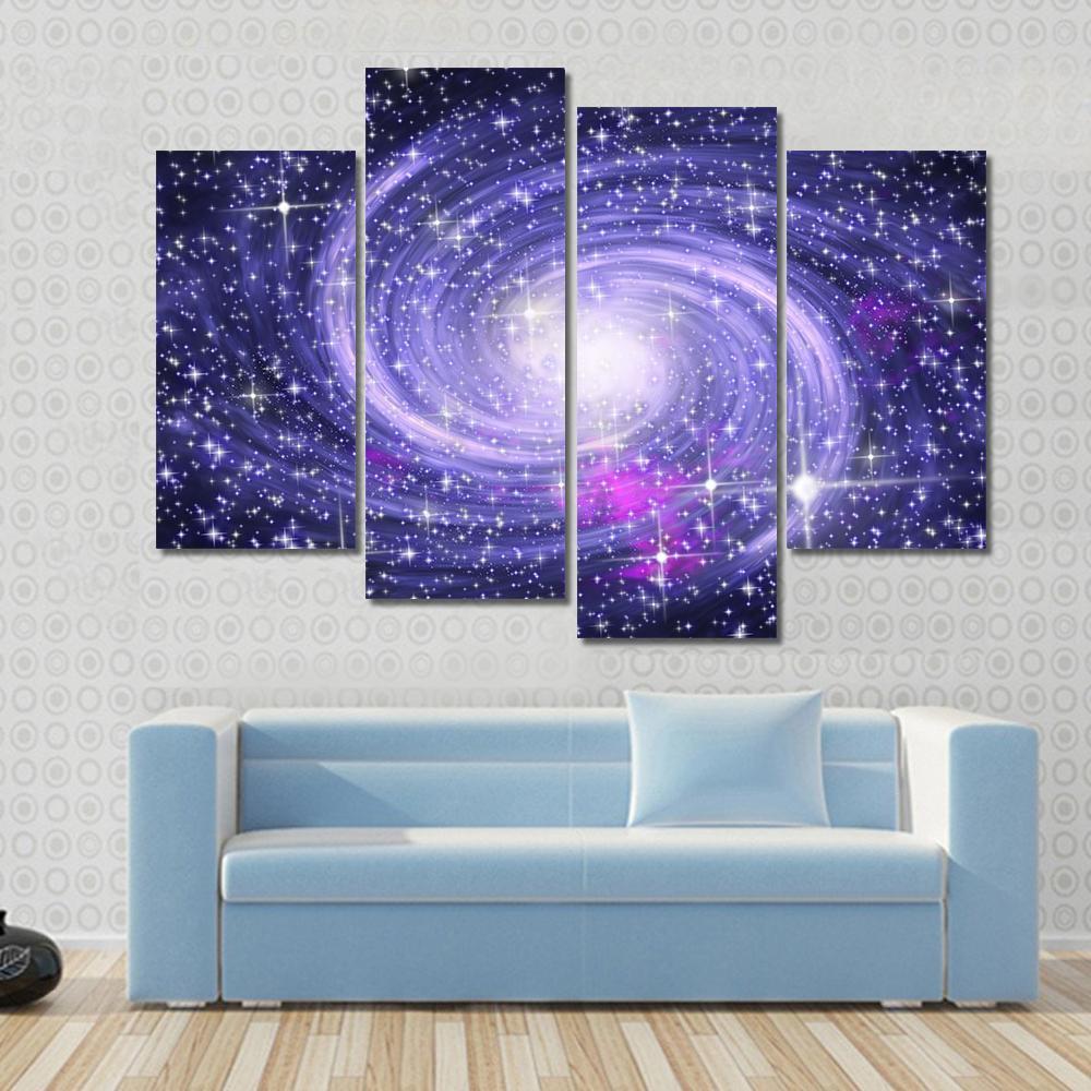 Big Spiral Galaxy Canvas Wall Art-4 Pop-Gallery Wrap-50" x 32"-Tiaracle