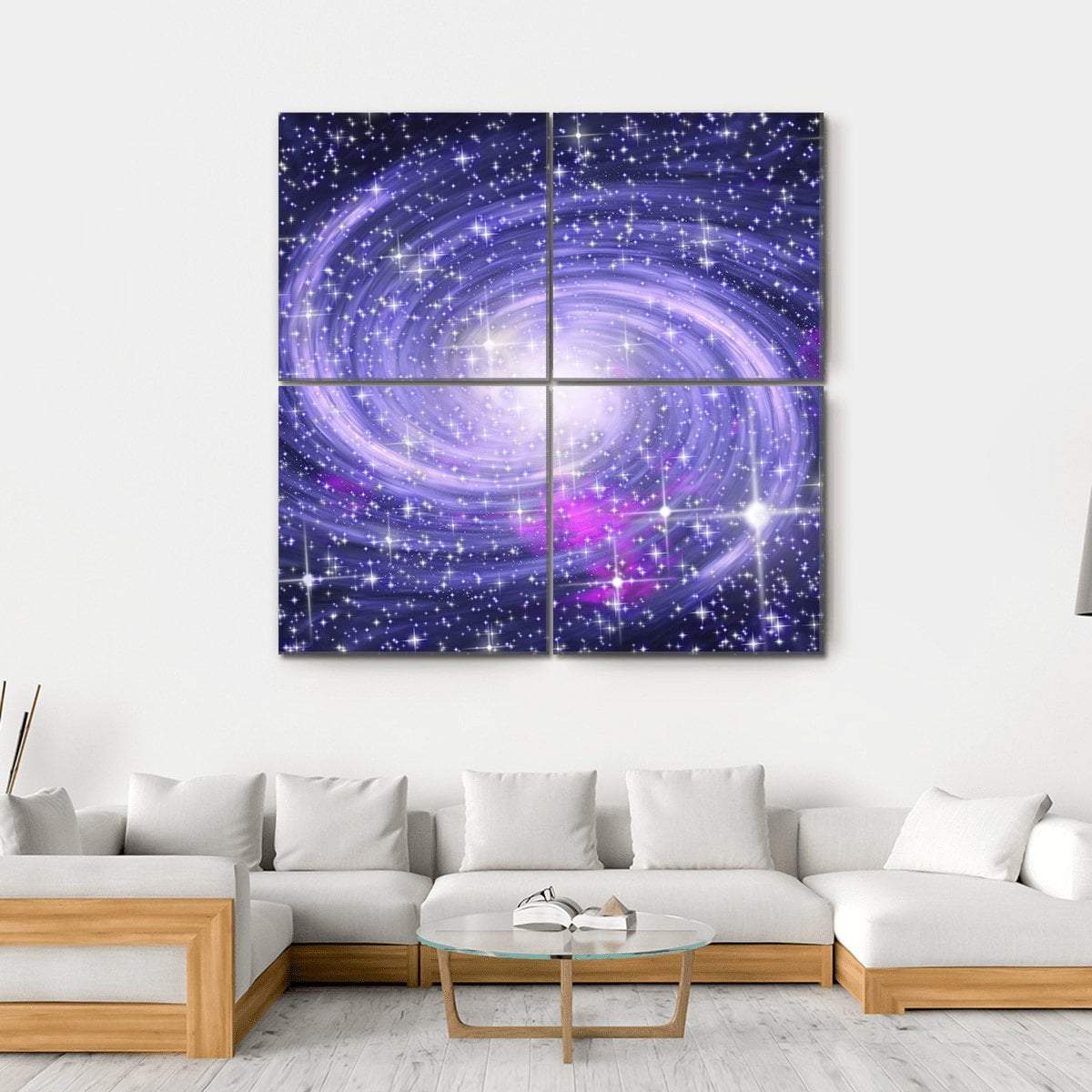 Big Spiral Galaxy Canvas Wall Art-4 Square-Gallery Wrap-17" x 17"-Tiaracle