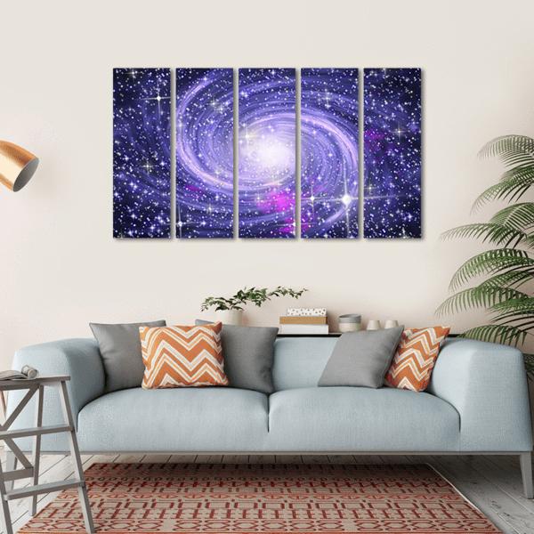 Big Spiral Galaxy Canvas Wall Art-5 Horizontal-Gallery Wrap-22" x 12"-Tiaracle
