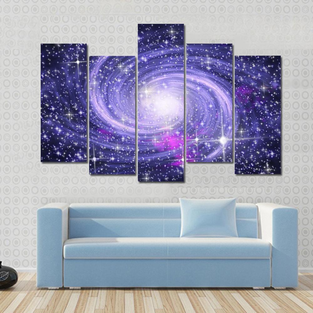 Big Spiral Galaxy Canvas Wall Art-5 Pop-Gallery Wrap-47" x 32"-Tiaracle