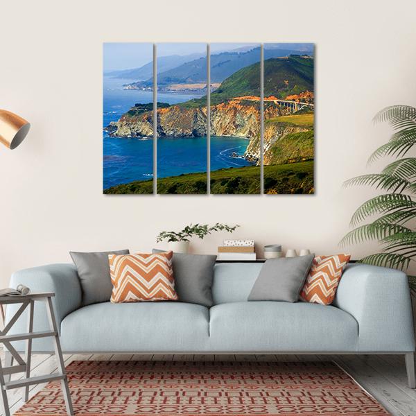 Big Sur California Coast Canvas Wall Art-4 Horizontal-Gallery Wrap-34" x 24"-Tiaracle