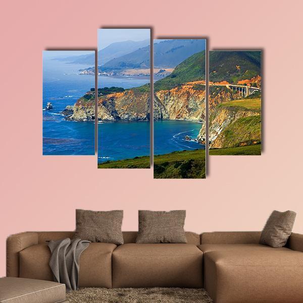Big Sur California Coast Canvas Wall Art-4 Pop-Gallery Wrap-50" x 32"-Tiaracle