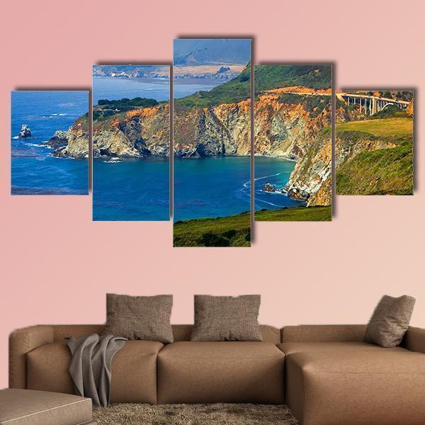 Big Sur California Coast Canvas Wall Art-5 Star-Gallery Wrap-62" x 32"-Tiaracle