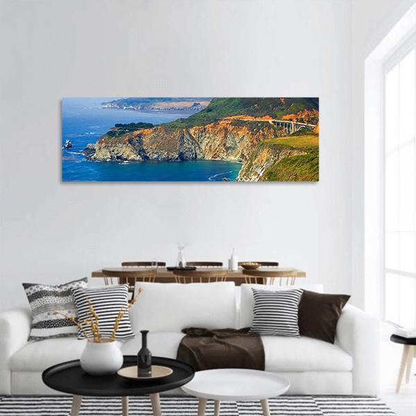 Big Sur California Coast Panoramic Canvas Wall Art-1 Piece-36" x 12"-Tiaracle