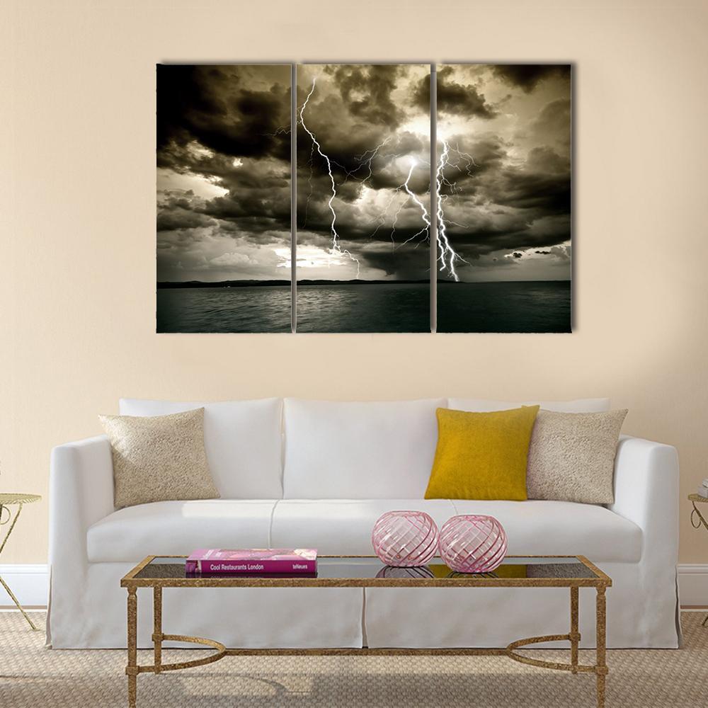 Big Thunderbolt Canvas Wall Art-3 Horizontal-Gallery Wrap-37" x 24"-Tiaracle