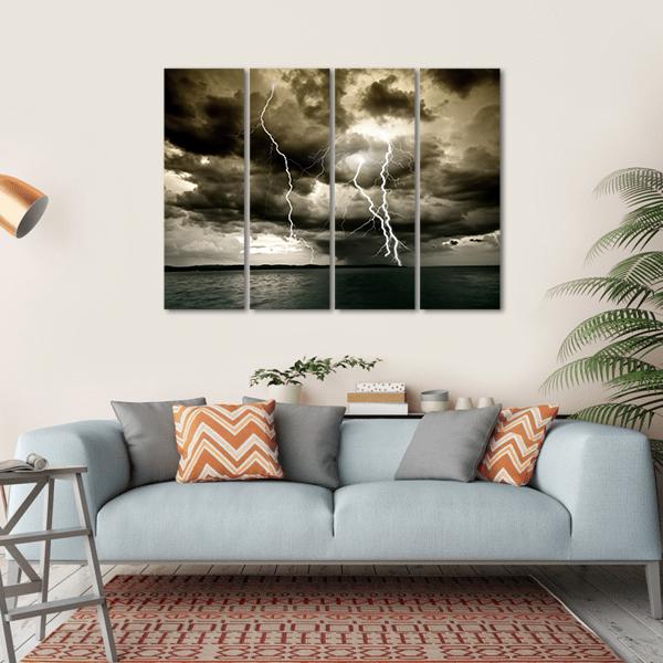 Big Thunderbolt Canvas Wall Art-4 Horizontal-Gallery Wrap-34" x 24"-Tiaracle