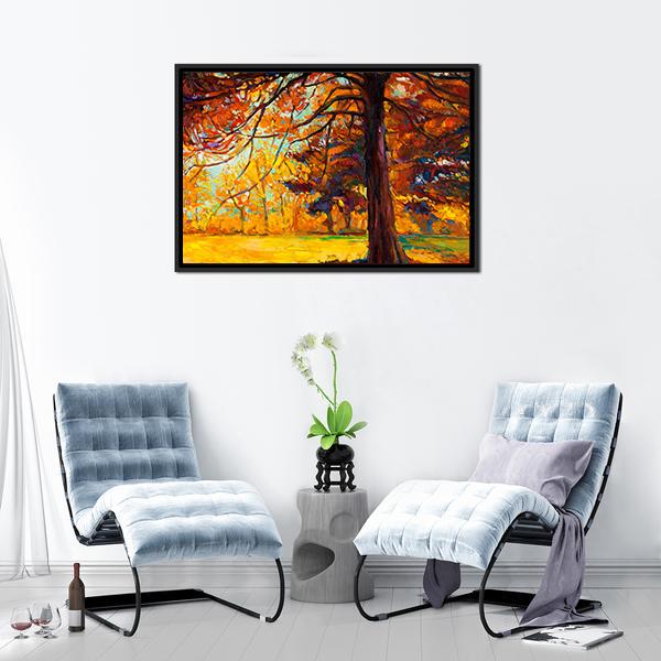 Big Tree In Autumn Canvas Wall Art-3 Horizontal-Gallery Wrap-25&quot; x 16&quot;-Tiaracle
