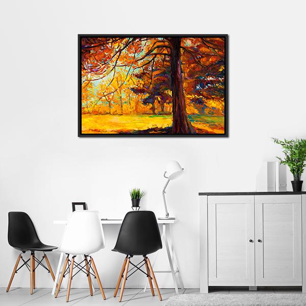 Big Tree In Autumn Canvas Wall Art-3 Horizontal-Gallery Wrap-25&quot; x 16&quot;-Tiaracle
