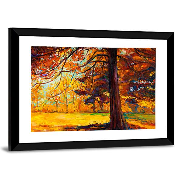 Big Tree In Autumn Canvas Wall Art-3 Horizontal-Gallery Wrap-25&quot; x 16&quot;-Tiaracle