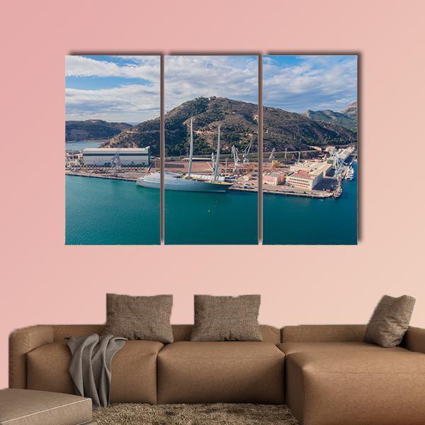 Biggest Sailing Yacht Spain Canvas Wall Art-3 Horizontal-Gallery Wrap-25" x 16"-Tiaracle