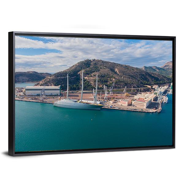 Biggest Sailing Yacht Spain Canvas Wall Art-3 Horizontal-Gallery Wrap-25" x 16"-Tiaracle