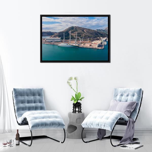 Biggest Sailing Yacht Spain Canvas Wall Art-3 Horizontal-Gallery Wrap-25" x 16"-Tiaracle