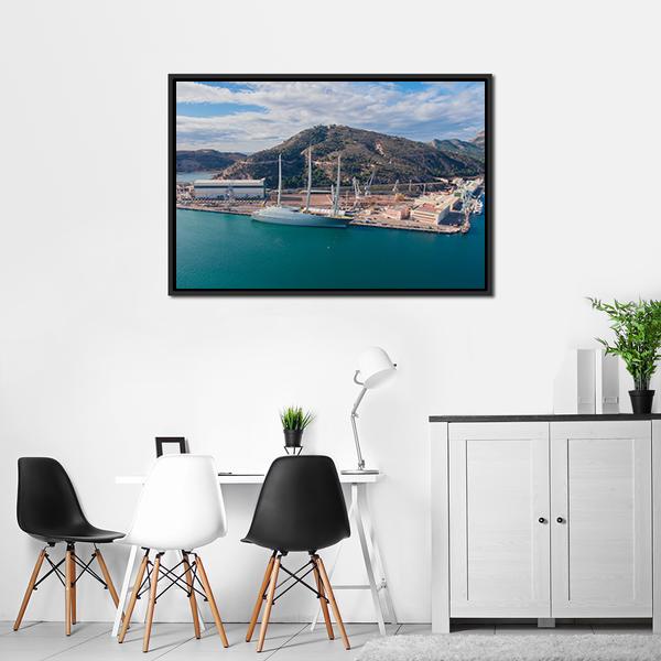 Biggest Sailing Yacht Spain Canvas Wall Art-3 Horizontal-Gallery Wrap-25" x 16"-Tiaracle