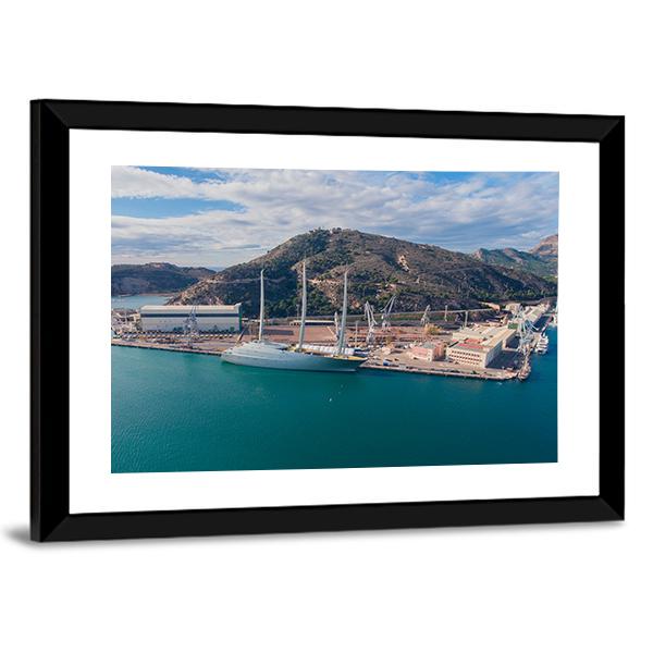 Biggest Sailing Yacht Spain Canvas Wall Art-3 Horizontal-Gallery Wrap-25" x 16"-Tiaracle