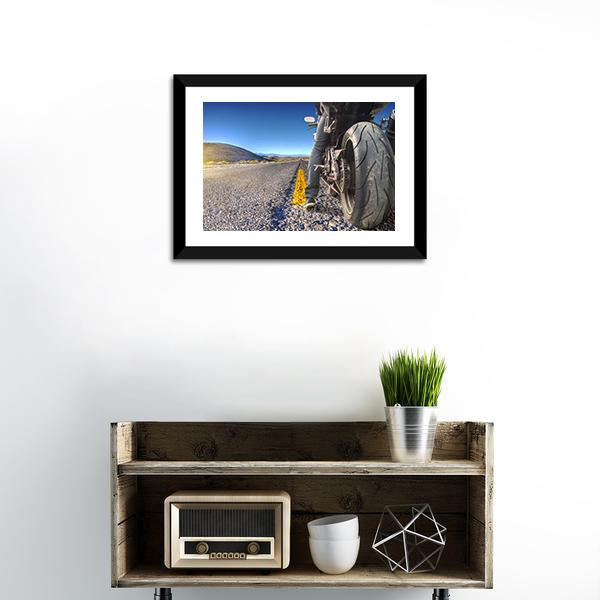 Bike On Road Canvas Wall Art-1 Piece-Framed Print-20" x 16"-Tiaracle