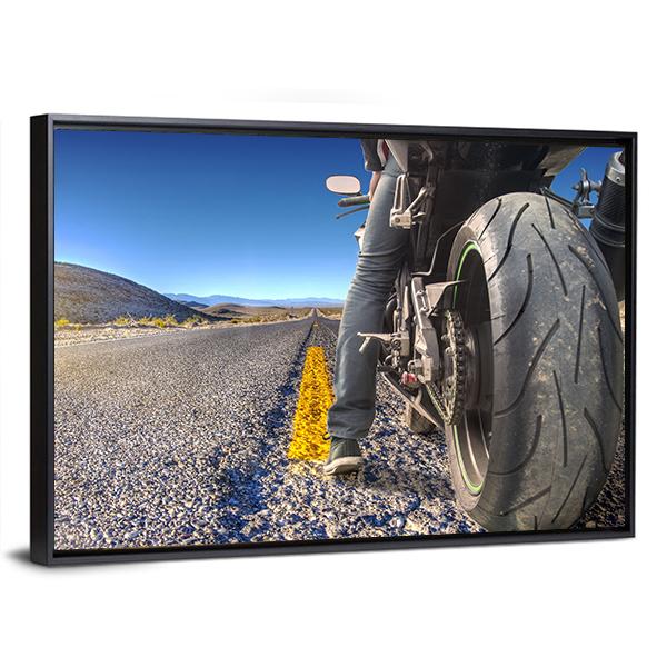 Bike On Road Canvas Wall Art-3 Horizontal-Gallery Wrap-25" x 16"-Tiaracle