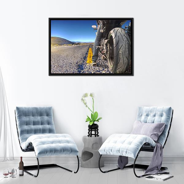 Bike On Road Canvas Wall Art-3 Horizontal-Gallery Wrap-25" x 16"-Tiaracle