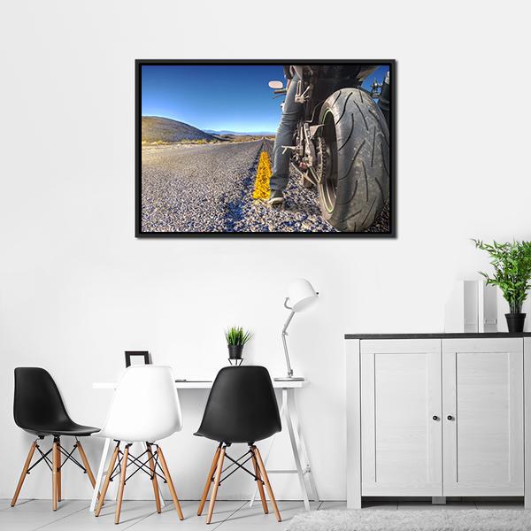 Bike On Road Canvas Wall Art-3 Horizontal-Gallery Wrap-25" x 16"-Tiaracle