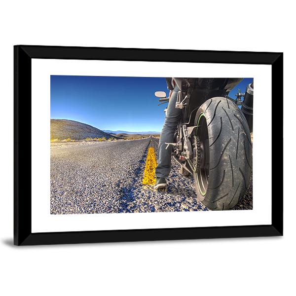 Bike On Road Canvas Wall Art-3 Horizontal-Gallery Wrap-25" x 16"-Tiaracle