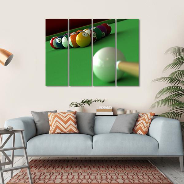 Billiard Balls &amp; Table Canvas Wall Art-4 Horizontal-Gallery Wrap-34" x 24"-Tiaracle