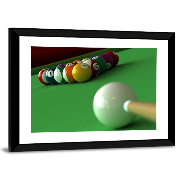 Billiard Balls &amp; Table Canvas Wall Art-3 Horizontal-Gallery Wrap-25&quot; x 16&quot;-Tiaracle