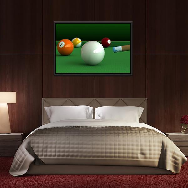 Billiard Balls And Table Panoramic Canvas Wall Art-1 Piece-36&quot; x 12&quot;-Tiaracle