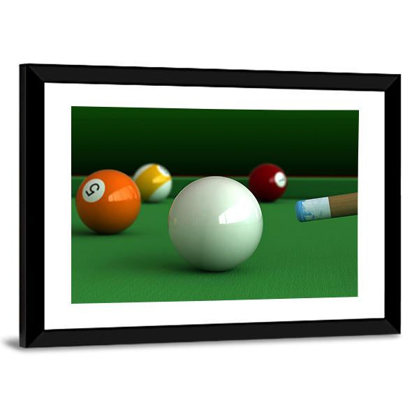Billiard Balls And Table Panoramic Canvas Wall Art-1 Piece-36" x 12"-Tiaracle