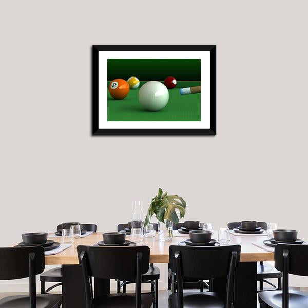 Billiard Balls And Table Panoramic Canvas Wall Art-1 Piece-36&quot; x 12&quot;-Tiaracle