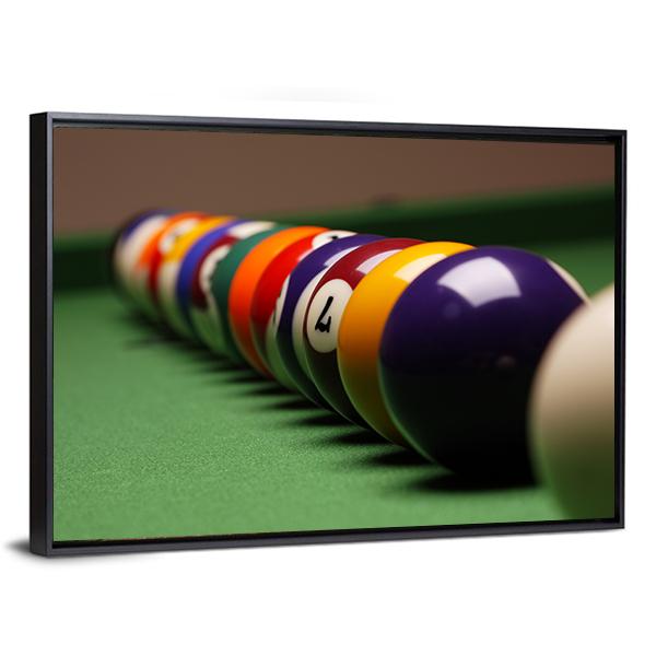 Billiard Balls In A Row Canvas Wall Art-3 Horizontal-Gallery Wrap-25&quot; x 16&quot;-Tiaracle