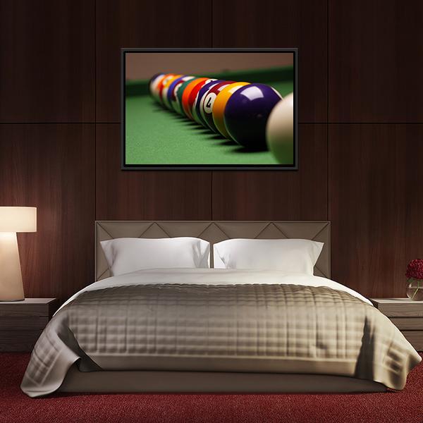 Billiard Balls In A Row Canvas Wall Art-3 Horizontal-Gallery Wrap-25&quot; x 16&quot;-Tiaracle