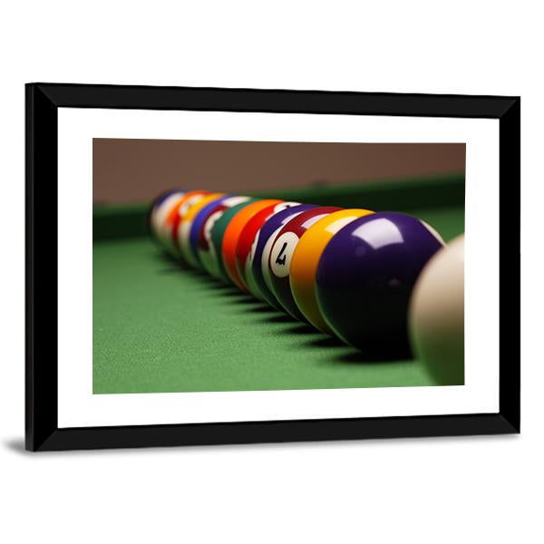 Billiard Balls In A Row Canvas Wall Art-3 Horizontal-Gallery Wrap-25&quot; x 16&quot;-Tiaracle