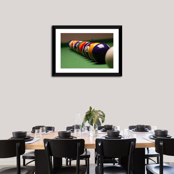 Billiard Balls In A Row Canvas Wall Art-3 Horizontal-Gallery Wrap-25&quot; x 16&quot;-Tiaracle