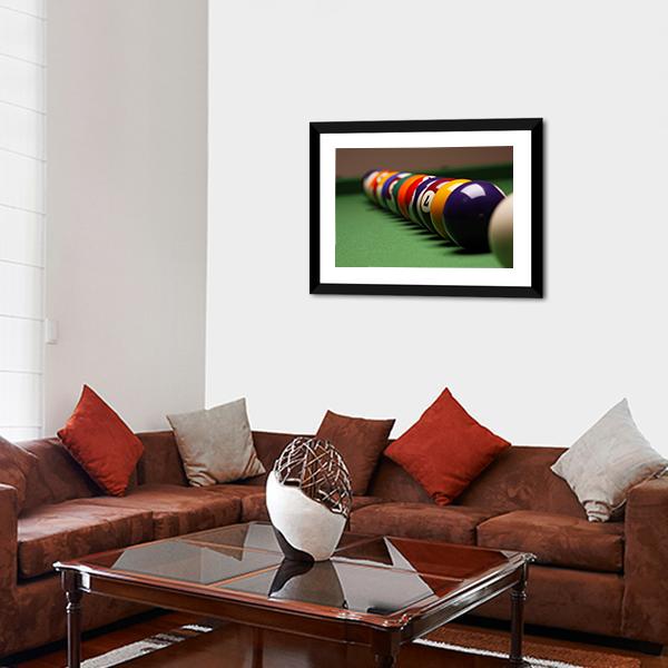 Billiard Balls In A Row Canvas Wall Art-3 Horizontal-Gallery Wrap-25&quot; x 16&quot;-Tiaracle