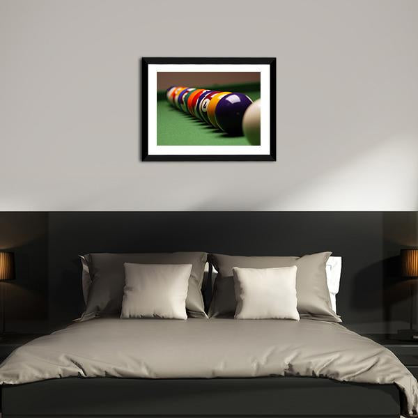 Billiard Balls In A Row Canvas Wall Art-3 Horizontal-Gallery Wrap-25" x 16"-Tiaracle