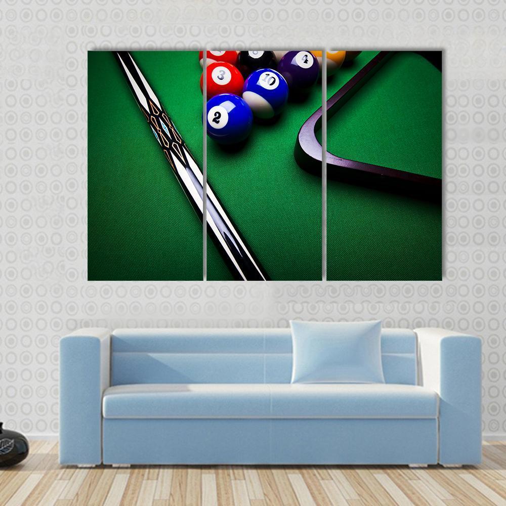 Billiard Balls Canvas Wall Art-3 Horizontal-Gallery Wrap-37&quot; x 24&quot;-Tiaracle