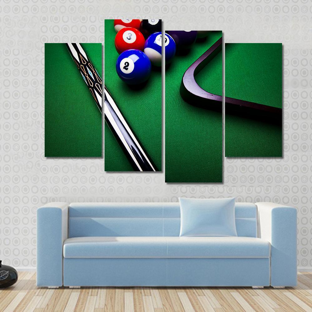 Billiard Balls Canvas Wall Art-4 Pop-Gallery Wrap-50&quot; x 32&quot;-Tiaracle