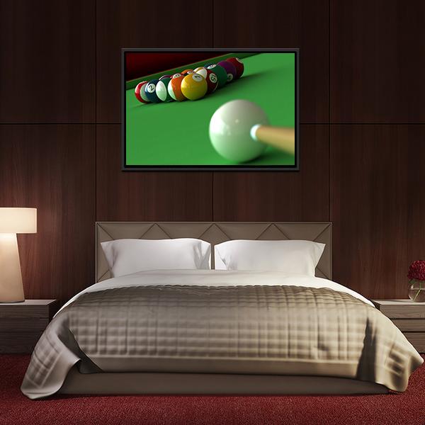 Billiard Balls & Table Canvas Wall Art-5 Horizontal-Gallery Wrap-22" x 12"-Tiaracle