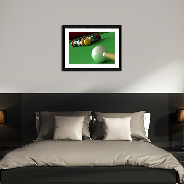 Billiard Balls &amp; Table Canvas Wall Art-5 Horizontal-Gallery Wrap-22&quot; x 12&quot;-Tiaracle