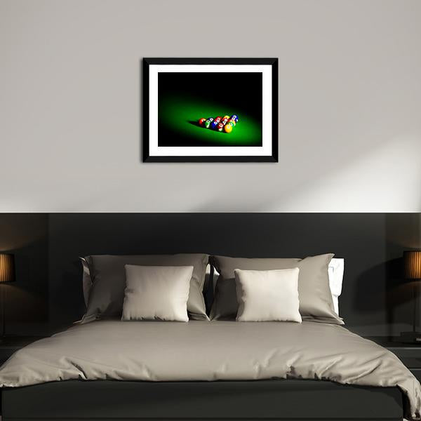 Billiard Balls Under Light Canvas Wall Art-5 Horizontal-Gallery Wrap-22" x 12"-Tiaracle